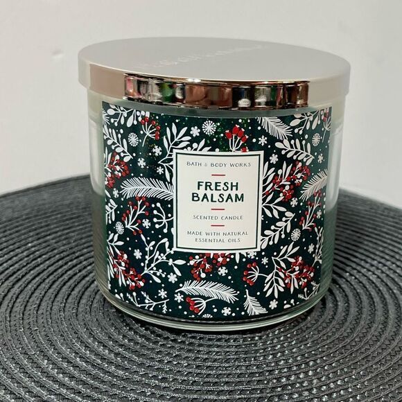 BBW Fresh Balsam 3 Wick Candle NWT - Picture 1 of 3